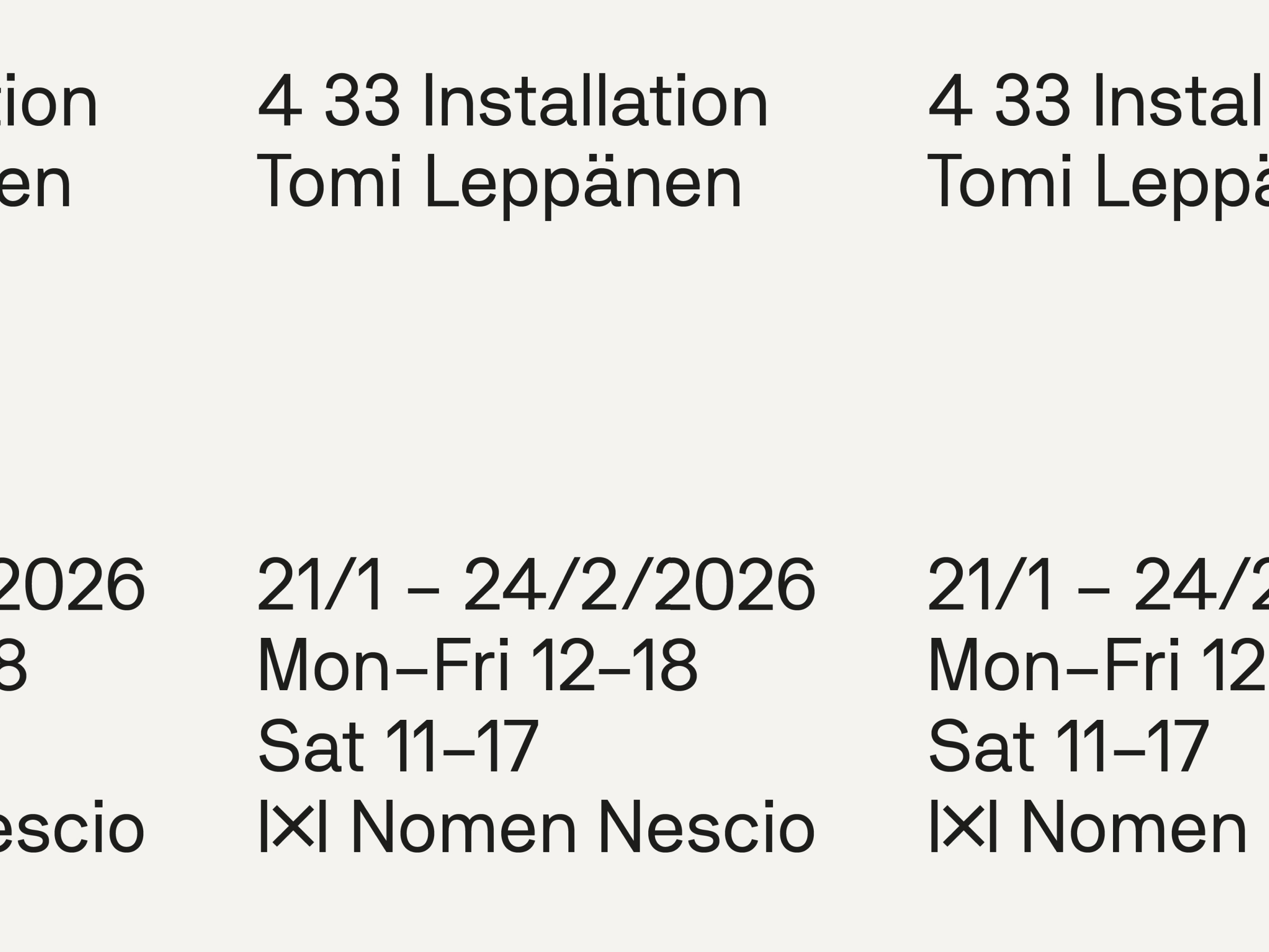 4 33 Installation / Festival
