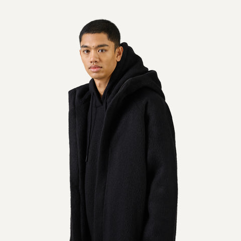 156 Hooded Woollen Coat