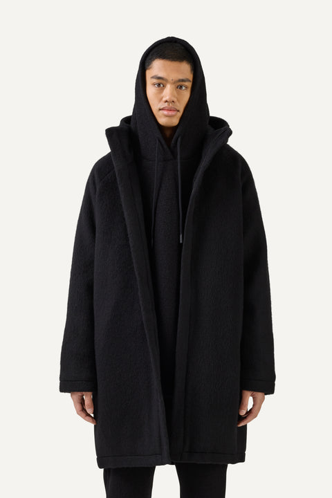 156 Hooded Woollen Coat