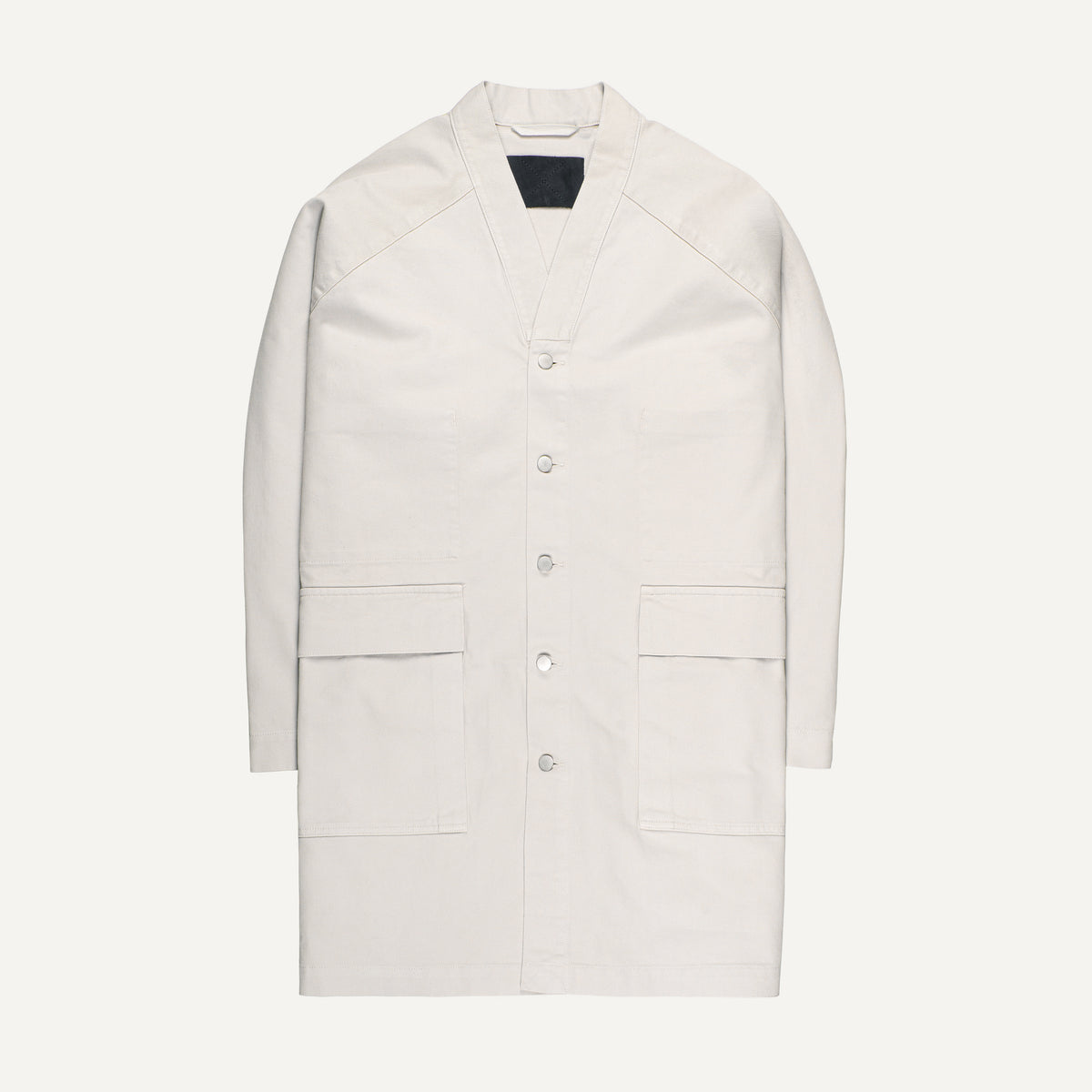 Nomen Nescio 321 Raglan Denim Jacket white – flat lay front view