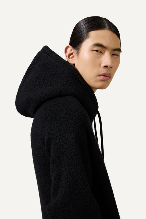 Hoodie with wool outlet inside